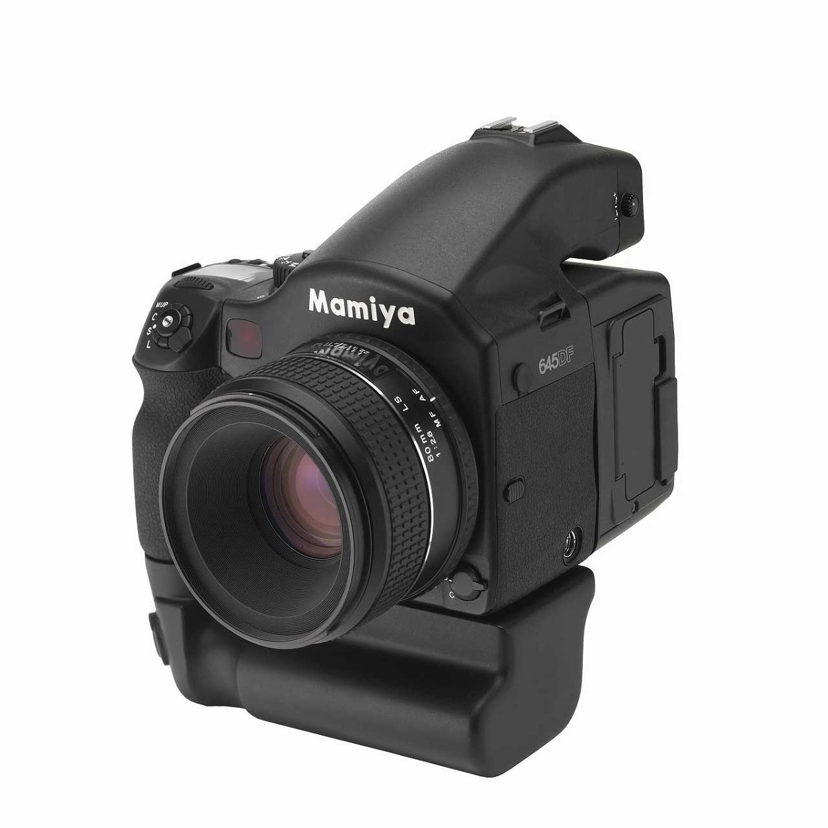 Mamiya 645DF (same as PhaseOne camera), shown with long-awaited vertical grip
