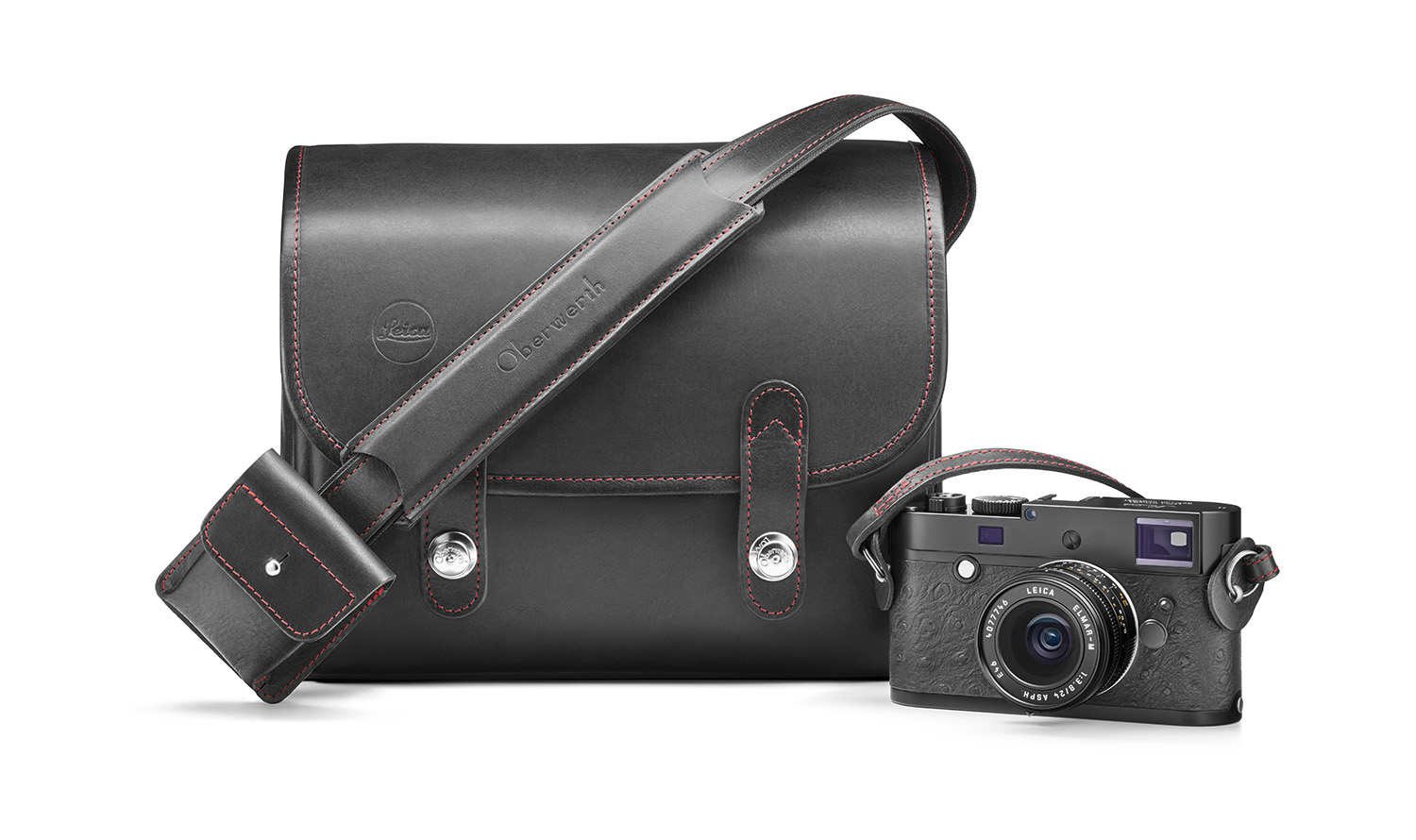 Oberwerth Louis Camera Bag for Leica M11 (Black/Red Stitching)