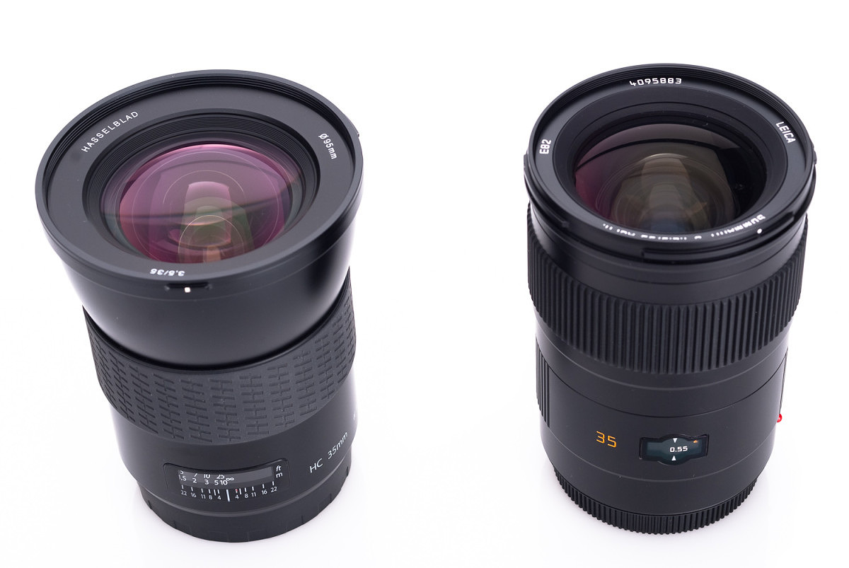 Leica 35mm f/2.5 next to Hasselblad HC 35 f/3.5