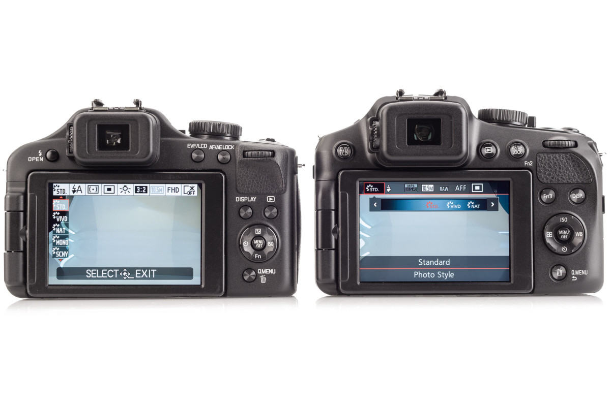 Leica V-Lux 3 on left, the new Leica V-Lux 4 on right. The new Quick Menu is simpler to use.