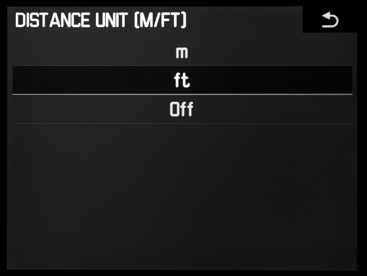 You can now select meters or feet for the DOF display