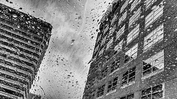 Rain on windshield